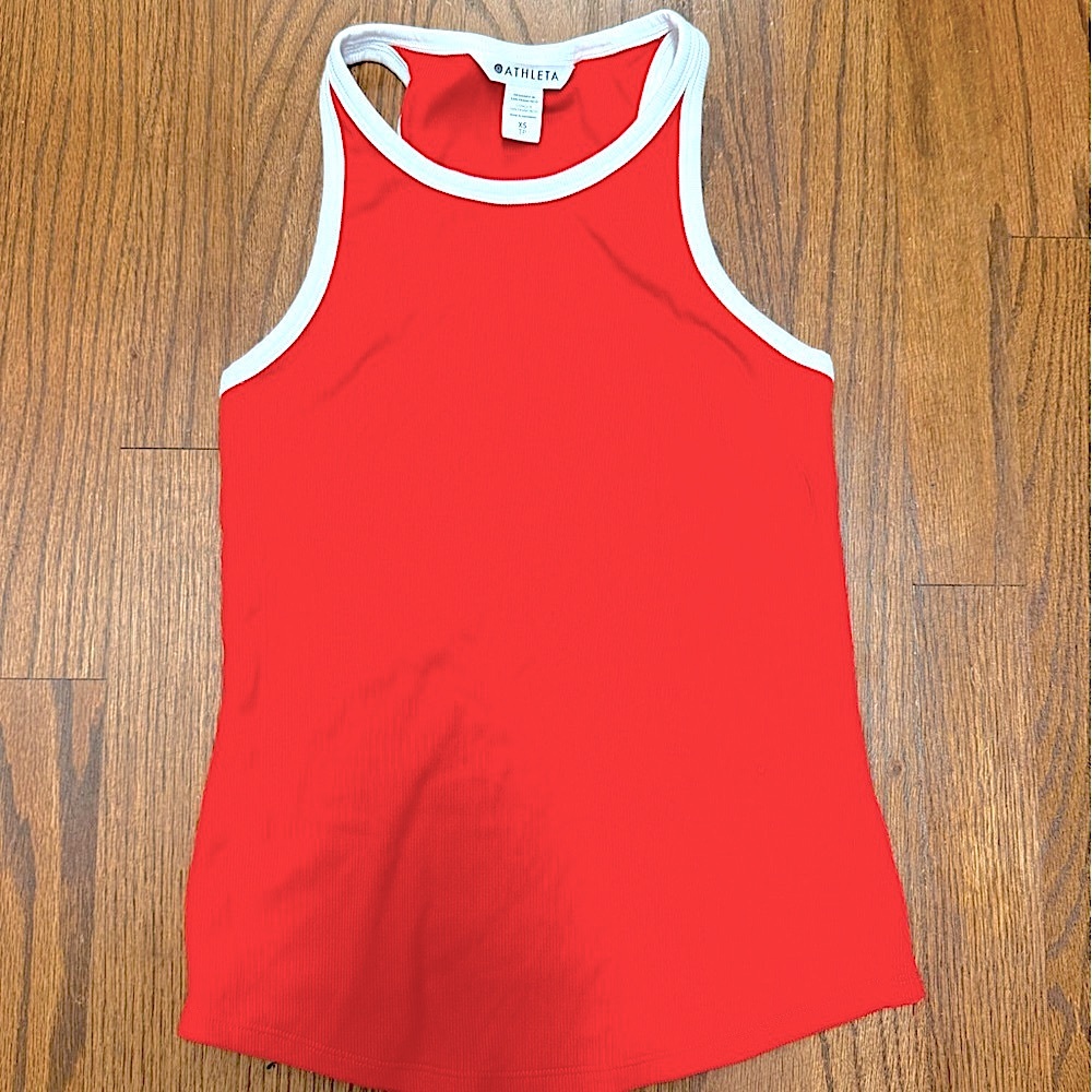Athleta Red and White Tank Top
